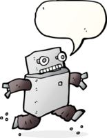 cartoon running robot with speech bubble png