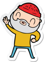 sticker of a cartoon bearded man png