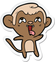 sticker of a crazy cartoon monkey png