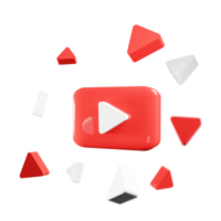 3d rendre Youtube logo icône isolé sur transparent Contexte png
