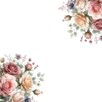 arrangement de bouquet de fleurs rose rose aquarelle png