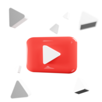 3d rendre Youtube logo icône isolé sur transparent Contexte png