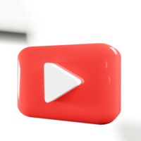 3d render Youtube logotipo ícone isolado em transparente fundo png