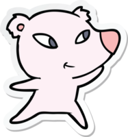 sticker of a cute cartoon bear png