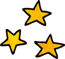 grunge textured illustration cartoon of three stars png