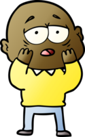 cartoon tired bald man png