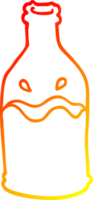 warm gradient line drawing of a cartoon milk bottle png