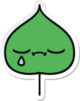 sticker of a cute cartoon expressional leaf png