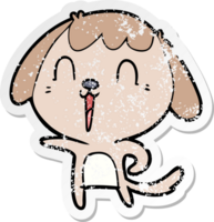 pegatina angustiada de un lindo perro de dibujos animados png