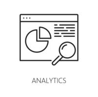 Analytics, content delivery network outline icon vector