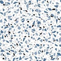 Grey, blue and black terrazo mosaic tile pattern vector