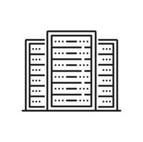 Database, network server and cloud storage icon vector