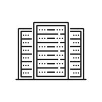 Database, network server and cloud storage icon vector