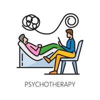 Psychotherapy, mental health vector linear icon