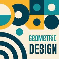 Abstract Bauhaus poster, geometric modern pattern vector