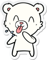 sticker of a rude cartoon polar bear sticking out tongue png