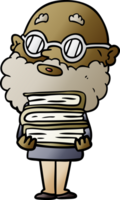 cartoon curious man with beard and glasses png