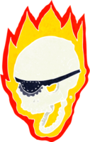 cartoon flaming pirate skull png