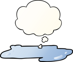 cartoon water puddle with thought bubble in smooth gradient style png