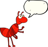 hand drawn comic book speech bubble cartoon ant png