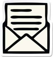 sticker of a cute cartoon letter and envelope png