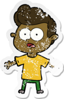 verontruste sticker van een cartoon starende man png