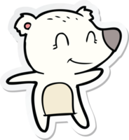 sticker of a smiling polar bear cartoon png