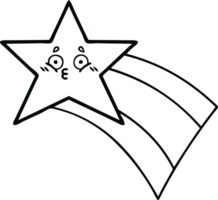 line drawing cartoon of a shooting rainbow star png