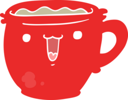 xícara de café de desenho animado de estilo de cor plana fofa png