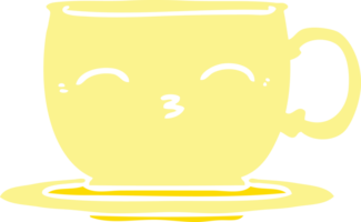xícara de chá de desenho animado estilo de cor plana png
