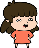 cartoon worried woman png