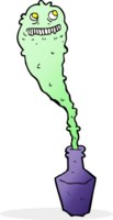 fantôme effrayant de dessin animé en bouteille png