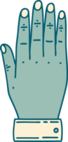 ikonisches Bild einer Hand im Tattoo-Stil png