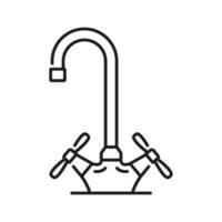 Bathroom compression faucet and kitchen tap icon vector