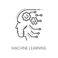 Machine learning, ai artificial intelligence icon vector