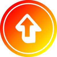 direção seta circular ícone com caloroso gradiente terminar png