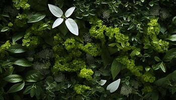 ai generado el belleza de naturaleza verde planta en un verano bosque generado por ai foto