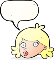 cartoon pretty face with speech bubble png