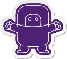 cartoon sticker of an alien in a suit png