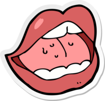 adesivo de uma boca aberta de desenho animado png