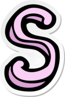 sticker of a cartoon letter S png