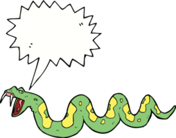 serpiente venenosa de dibujos animados con burbujas de discurso png