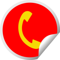 circulaire pellen sticker tekenfilm van een telefoon handset png