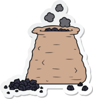 sticker of a cartoon sack of coal png