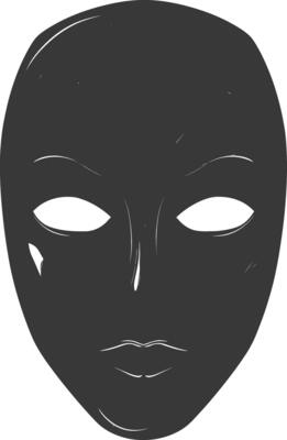 AI generated Silhouette Spooky Mask for the masquerade black color only