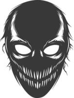 AI generated Silhouette Spooky Mask for the masquerade black color only vector