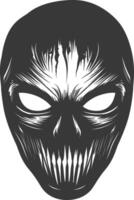 AI generated Silhouette Spooky Mask for the masquerade black color only vector