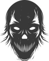 AI generated Silhouette Spooky Mask for the masquerade black color only vector