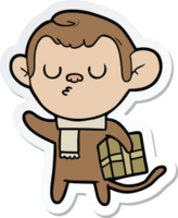 sticker of a cartoon calm monkey png