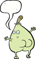 a nice pear cartoon with speech bubble png